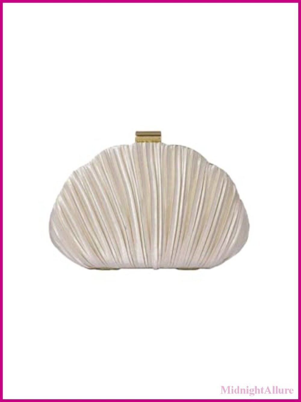 Shell Shaped Clutch Purse Ruched Detachable Chain Evening Bag